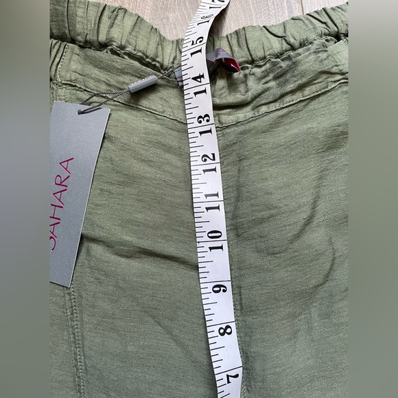Sahara 50% Linen Balloon Trousers In Colour Thyme Size Medium UK 12 - Picture 6 of 9